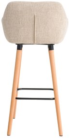 Banco de bar Grant em tecido e com estrutura de Cor Natural 55 x 99 x 46 cm Creme