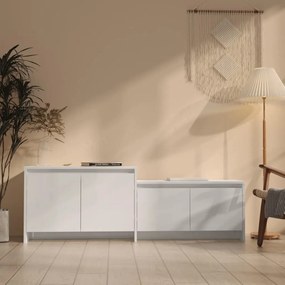 Móvel de TV 146,5x35x50cm derivados de madeira branco brilhante