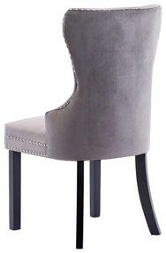 Cadeiras de jantar 2 pcs veludo cinzento