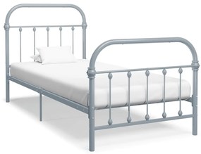 Estrutura de cama 100x200 cm metal cinzento
