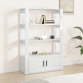 819470 vidaXL Aparador 80x30x119,5 cm derivados de madeira branco brilhante
