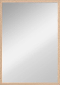 Espelho de Parede Decorativo 50x70 cm Espelho Retangular Espelho de Sala com 4 Ganchos Metálicos Estilo Moderno Madeira