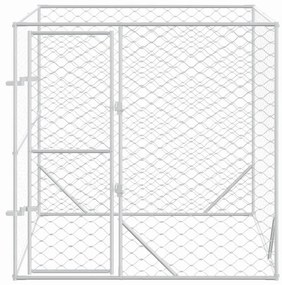 Canil de exterior 2x2x2 m aço galvanizado prateado