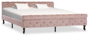 288569 vidaXL Estrutura de cama 180x200 cm veludo cor-de-rosa
