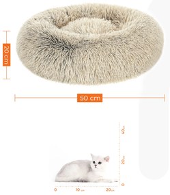 Cama para cães Ø 50 cm com estofamento macio cáqui