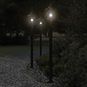 vidaXL Candeeiro de chão para exterior 120 cm aço inoxidável preto