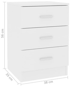 Mesa de cabeceira 38x35x56 cm contraplacado branco