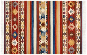 Tapete Kilim em lã multicolor 160 x 230 cm JRARAT Beliani