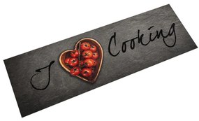 vidaXL Tapete de cozinha lavável 45x150 cm veludo texto cooking