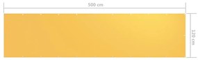 Tela de varanda 120x500 cm tecido Oxford amarelo