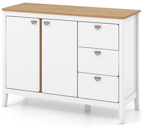 Cômoda moderna com 6 gavetas, armário de armazenamento doméstico, aparador, branco