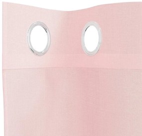 Cortinas de voile com ilhós 2 pcs rosa-claro 140x175 cm