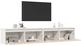 Armários de parede 2 pcs 100x30x35 cm pinho maciço branco
