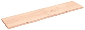 Prateleira de parede 220x50x(2-4)cm carvalho maciço não tratado