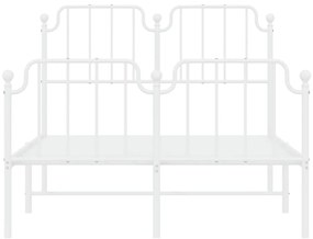 Estrutura de cama com cabeceira e pés 120x200 cm metal branco