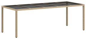 Conjunto de Jantar para Jardim 9 pcs Bege 250 x 100 x 75 cm