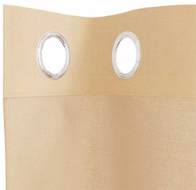 Cortinas de voile com ilhós 2 pcs areia