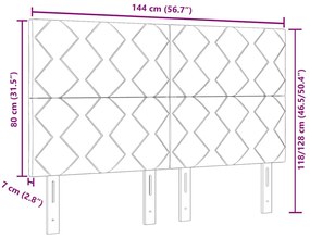 Cabeceira Diamond Taupe, 140 cm, em Tecido