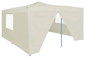 vidaXL Tenda dobrável com 4 paredes laterais 5x5 m creme