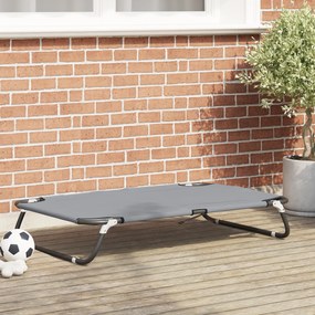 Cama de Cão Dobrável Cinza Claro Estrutura de Metal, Cama de Tecido