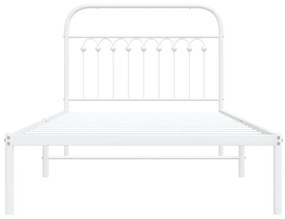 Estrutura de cama com cabeceira 100x200 cm metal branco