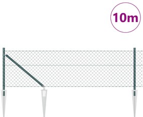 Cerca de Cadeado com 7 Postes Spike 0,8x10 m Aço Galvanizado