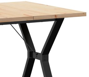 Mesa de jantar estrutura em Y 80x80x75,5 cm pinho/aço