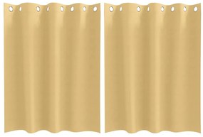 Cortinas com cortinas 2 pcs Bege 140 x 140 cm Poliéster