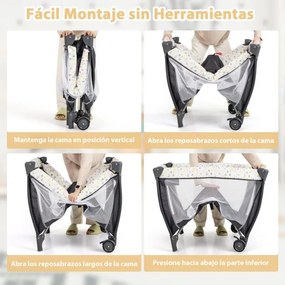 Berço de viagem dobrável 3 em 1 para bebés Cesto de brincar com tapete muda-fraldas Alcofa amovível 125 x 65 x 76 cm Multicolor