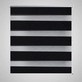 Estore de rolo 50 x 100 cm, linhas de zebra / Preto