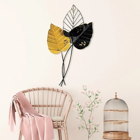 Acessório Decorativo de Parede em Metal Fall – Amarelo e Preto – 45 x