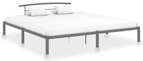 Estrutura de cama 200x200 cm metal cinzento