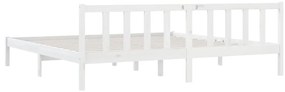 Estrutura de cama super king 180x200 cm pinho maciço branco