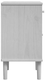 Mesa de cabeceira SENJA 40x35x65 cm pinho maciço branco