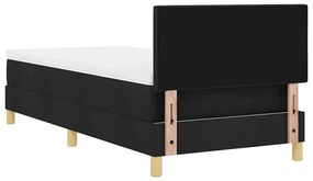 Cama Box com Colchão Preta 80x200 cm em Tecido