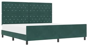 Cama vidaXL Verde Escuro 200x200 cm Veludo