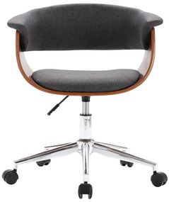 Cadeiras de jantar giratórias 2 pcs tecido cinzento