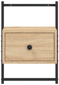 Mesa cabeceira parede 35x30x51cm deriv. madeira carvalho sonoma