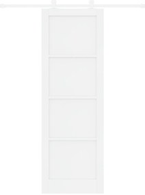 Porta Deslizante vidaXL com Conjunto de Ferragens Branca 78x232 cm Mad