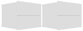 Mesas de cabeceira 2 pcs 40x30x30 cm contraplacado branco
