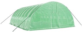 Estufa com estrutura de aço 48 m² 8x6x2,85 m verde