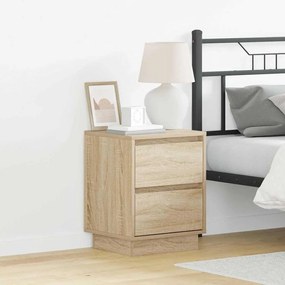 Mesa de Cabeceira com Luzes LED Carvalho Sonoma 39x34,5x50 cm