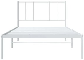 Estrutura de cama com cabeceira 90x190 cm metal branco