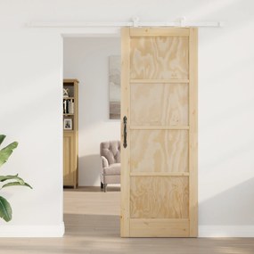 Porta de Correr vidaXL com Conjunto de Hardware 'ORKDAL'Madeira Maciça