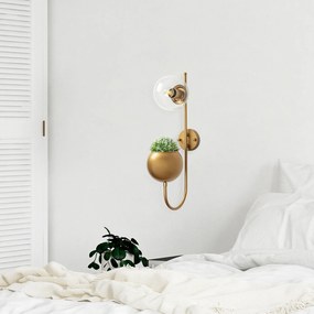 Aplique de Parede Pot – Ouro Brilhante – 15 x 23 x 61 cm