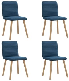 Cadeiras de jantar 4 pcs tecido azul