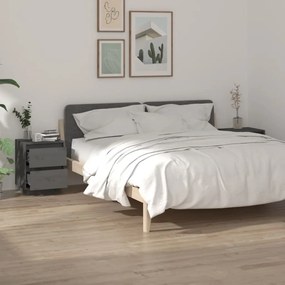 vidaXL Mesas de cabeceira 2 pcs 40x35x50 cm pinho maciço cinza