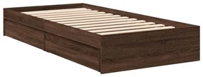 Estrutura cama c/ gavetas derivados madeira carvalho castanho