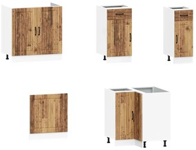11 peças armário de cozinha conjunto Kalmar madeira velha