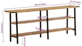 Mesa consola 180x35x70 cm madeira de mangueira maciça